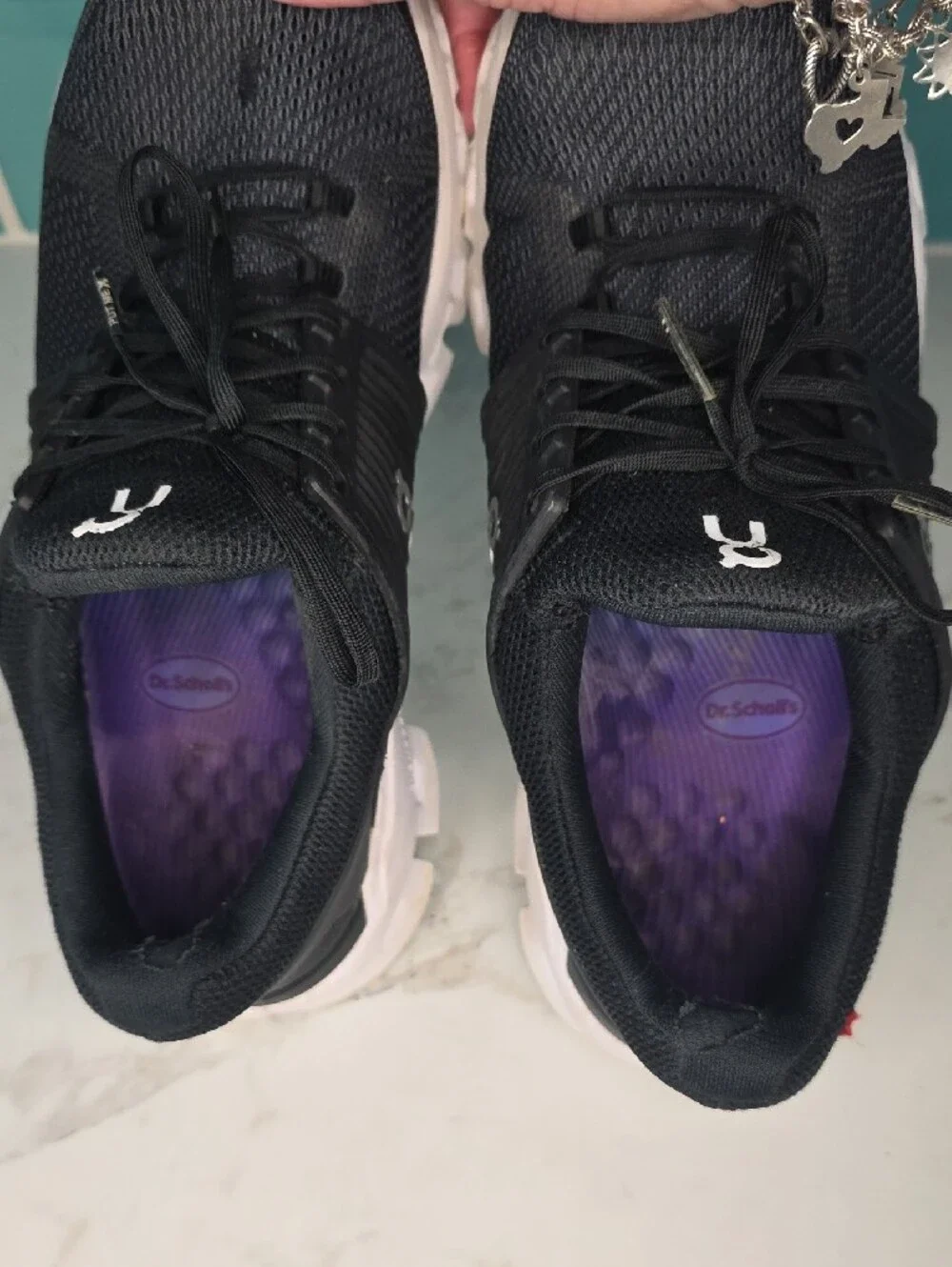 On Running Women's Black and White Cloudfoam Athletic Shoes
